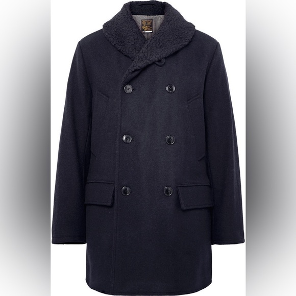 J.Crew Wallace and Barnes Faux Shearling Trimmed Wool Peacoat S - Picture 2 of 6